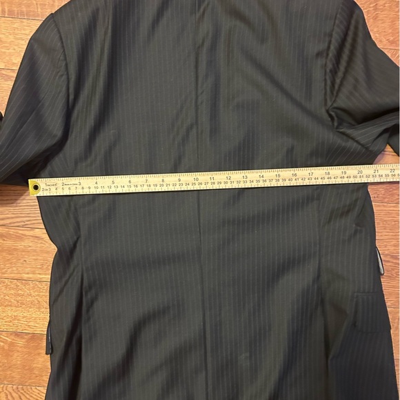 Elegant Black Pinstripe Men's Italian Suit Vitale Barberis Canonico Super 110 - Picture 5 of 12